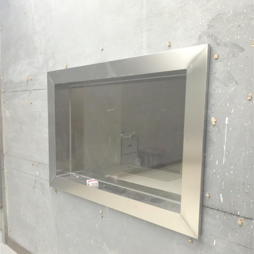 深圳800*1200*20mm铅玻璃观察窗安装效果图